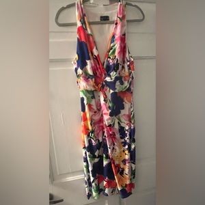 Women’s Floral Stretch Dress/ lined / size 16